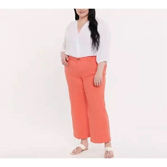 NYDJ  Teresa Wide Leg Ankle Jeans Womens 14W Fruit Punch Premium Stretch - Picture 1 of 6